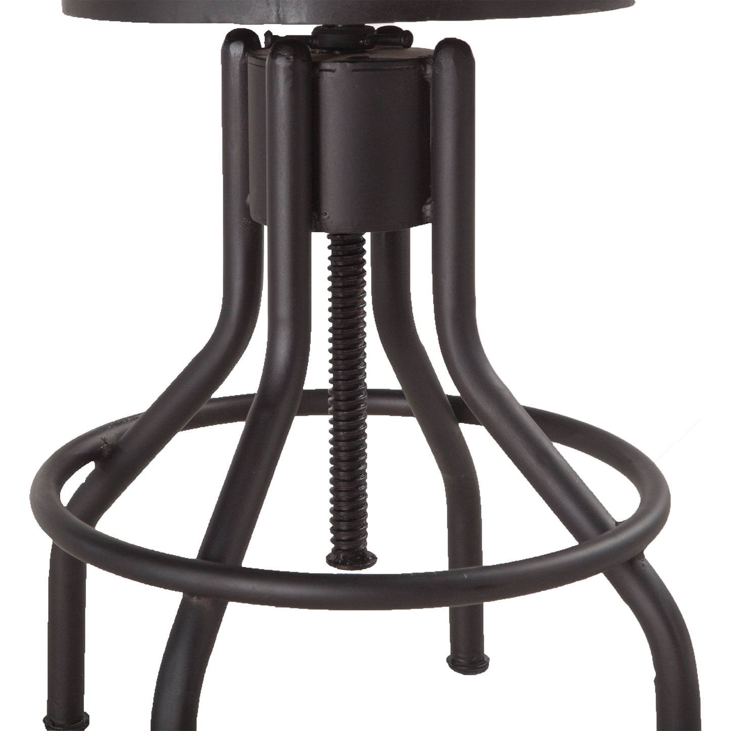 007 SR-876823 | Closeup | Artezia Adjustable Bar Stools by World Interiors in brown and walnut, antique zinc. Made from acacia wood, iron in a modern style.