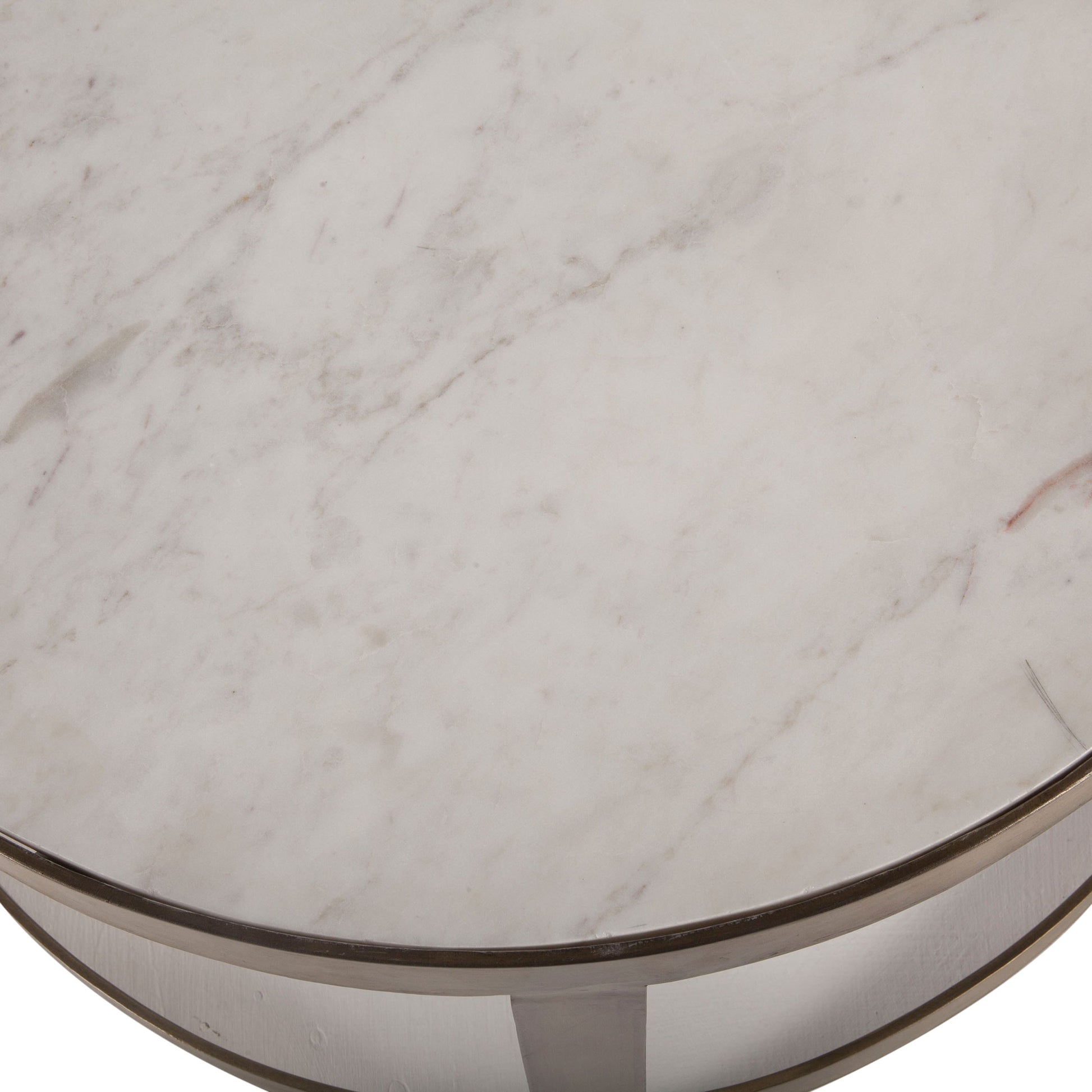 Leonardo Side Tables by World Interiors in white and antique gold. Made from marble, iron in a transitional style.