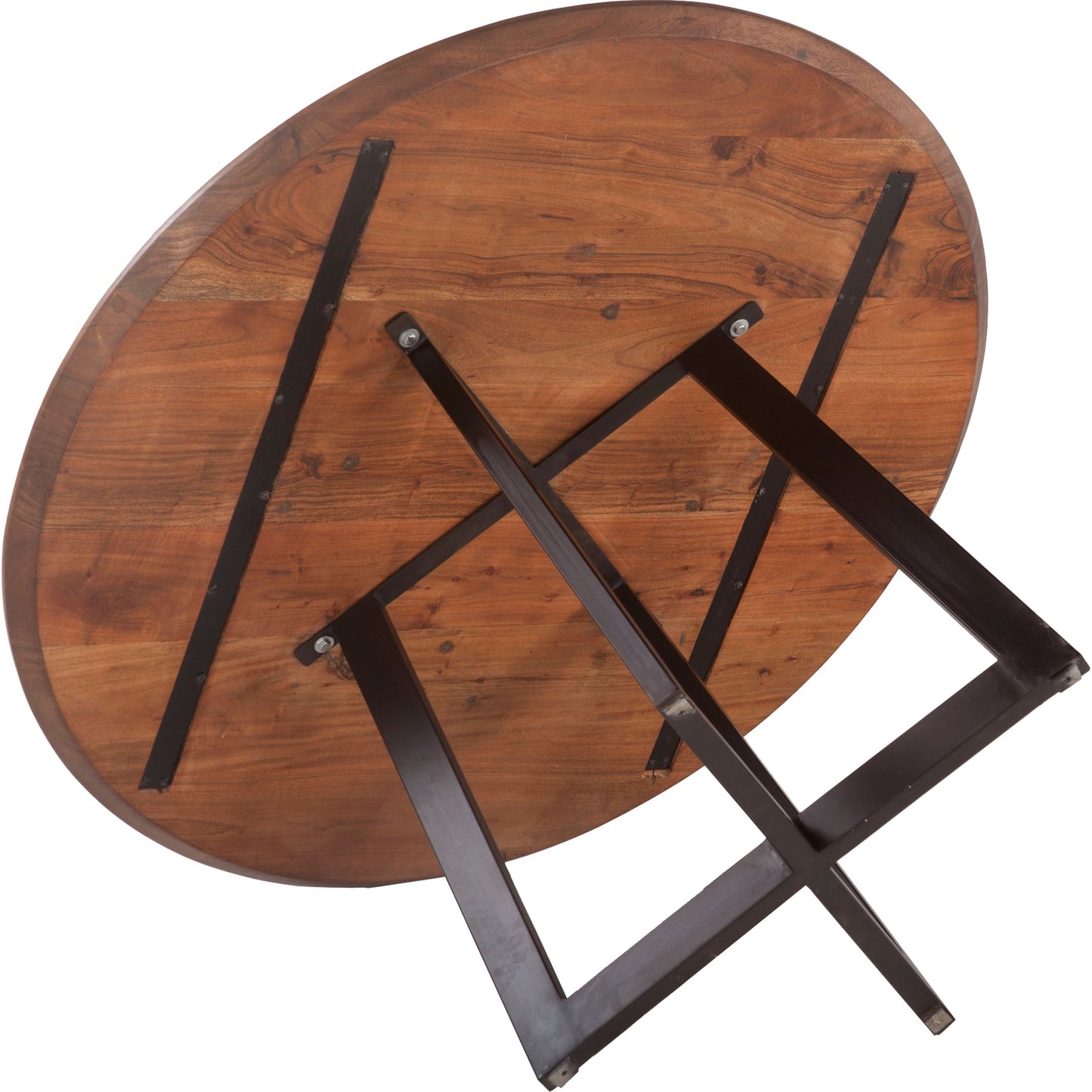 002 SR-877037 | Additional Silo | Mapai Table by World Interiors in brown and walnut, antique zinc. Made from acacia wood, iron in a modern style.