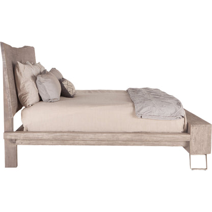 Nottingham Bed by World Interiors in brown and walnut, antique zinc. Made from acacia wood, iron in a rustic style.