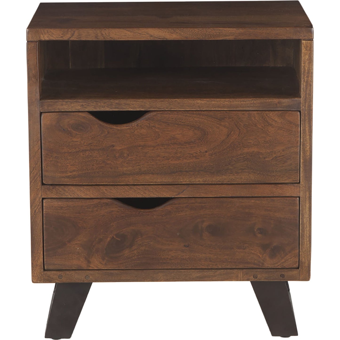 002 SR-877068 | Additional Silo | Nottingham Night Chest by World Interiors in brown and walnut, antique zinc. Made from acacia wood, iron in a modern style.
