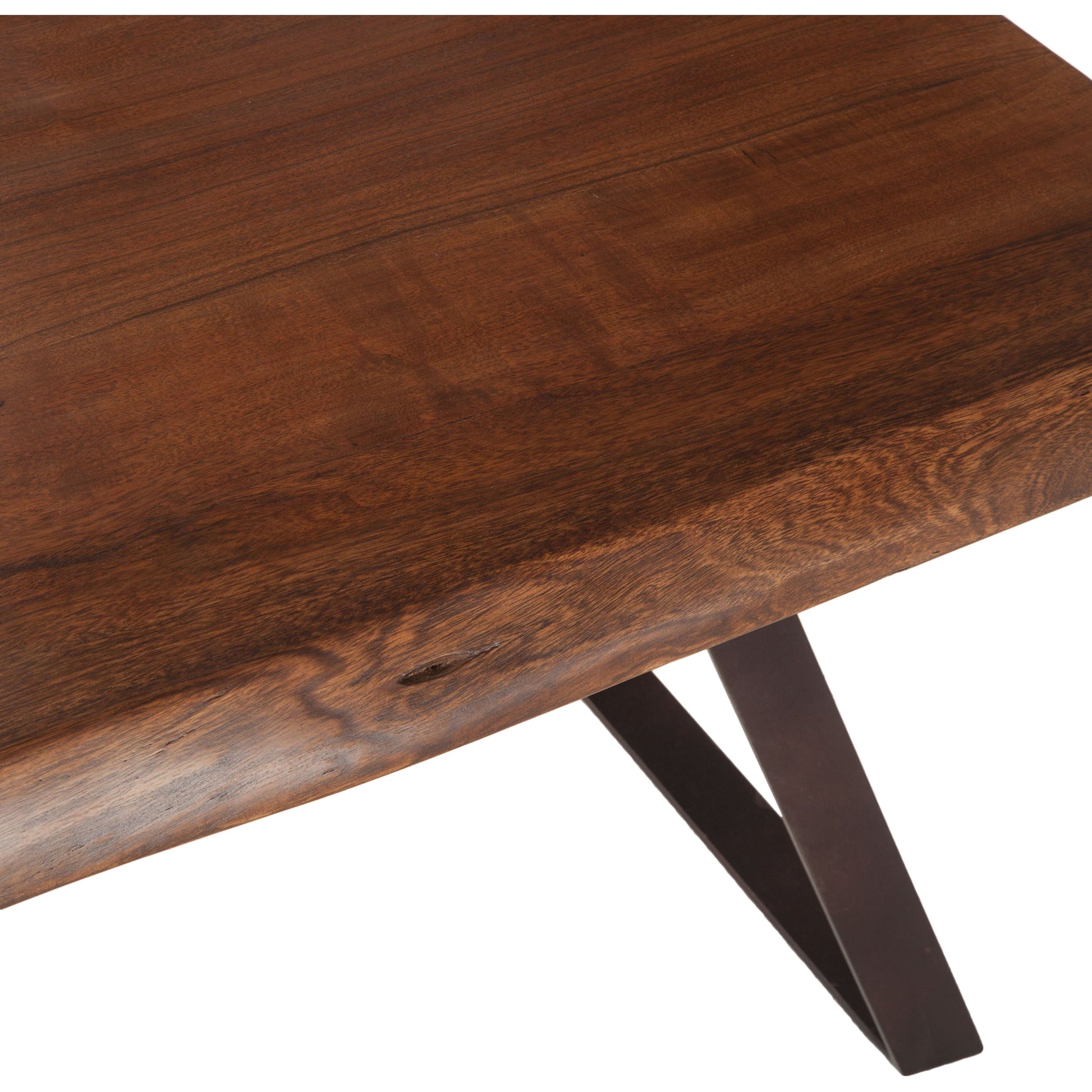 Nottingham Side Table by World Interiors in brown and walnut, antique zinc. Made from acacia wood, iron in a modern style.