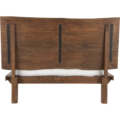 Nottingham Bed by World Interiors in brown and walnut, antique zinc. Made from acacia wood, iron in a rustic style.