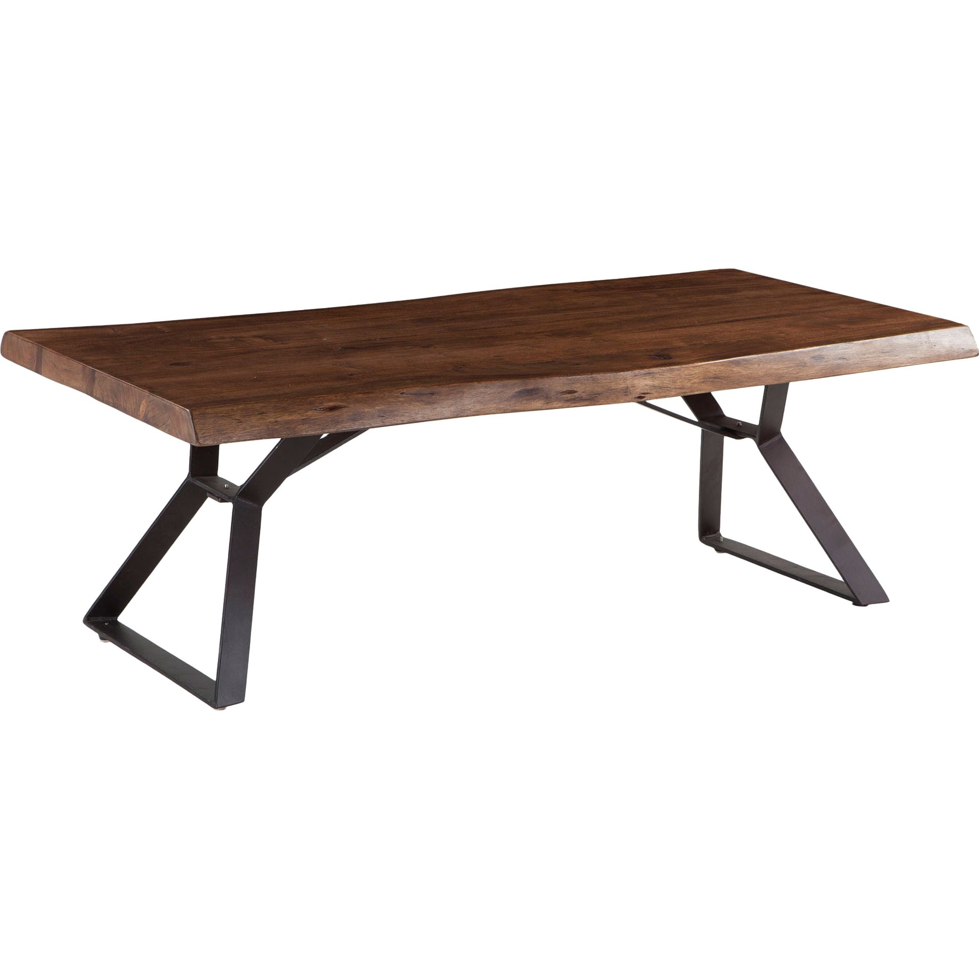 Nottingham Coffee Table by World Interiors in brown and walnut, antique zinc. Made from acacia wood, iron in a modern style.