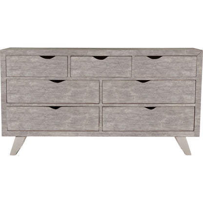 Nottingham Dresser by World Interiors in brown and walnut, antique zinc. Made from acacia wood, iron in a rustic style.