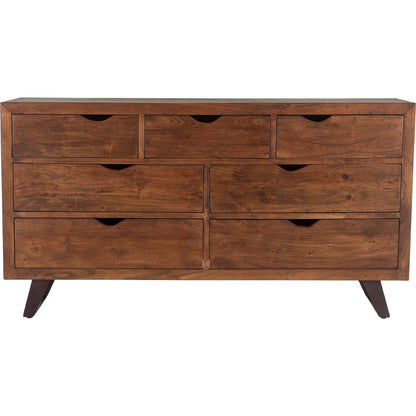 Nottingham Dresser by World Interiors in brown and walnut, antique zinc. Made from acacia wood, iron in a rustic style.