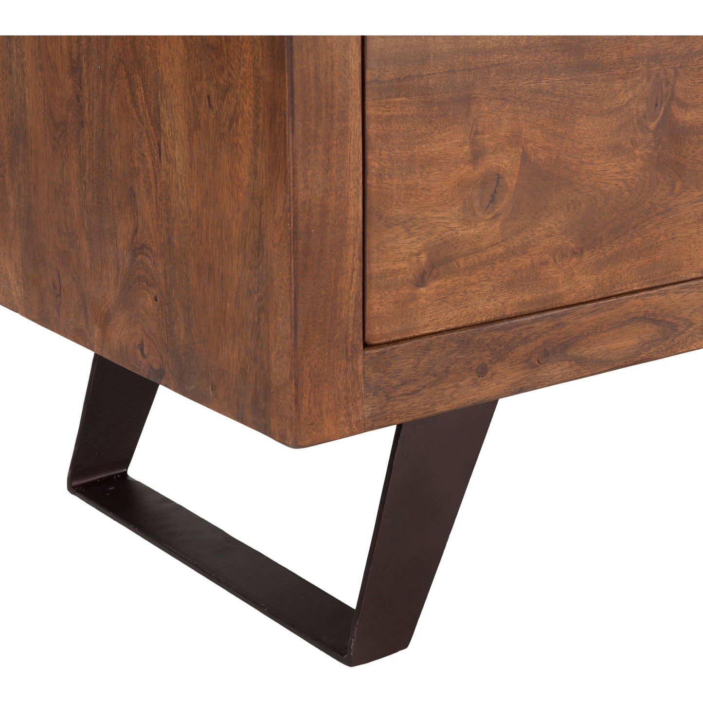 005 SR-877054 | Closeup | Nottingham Dresser by World Interiors in brown and walnut, antique zinc. Made from acacia wood, iron in a rustic style.