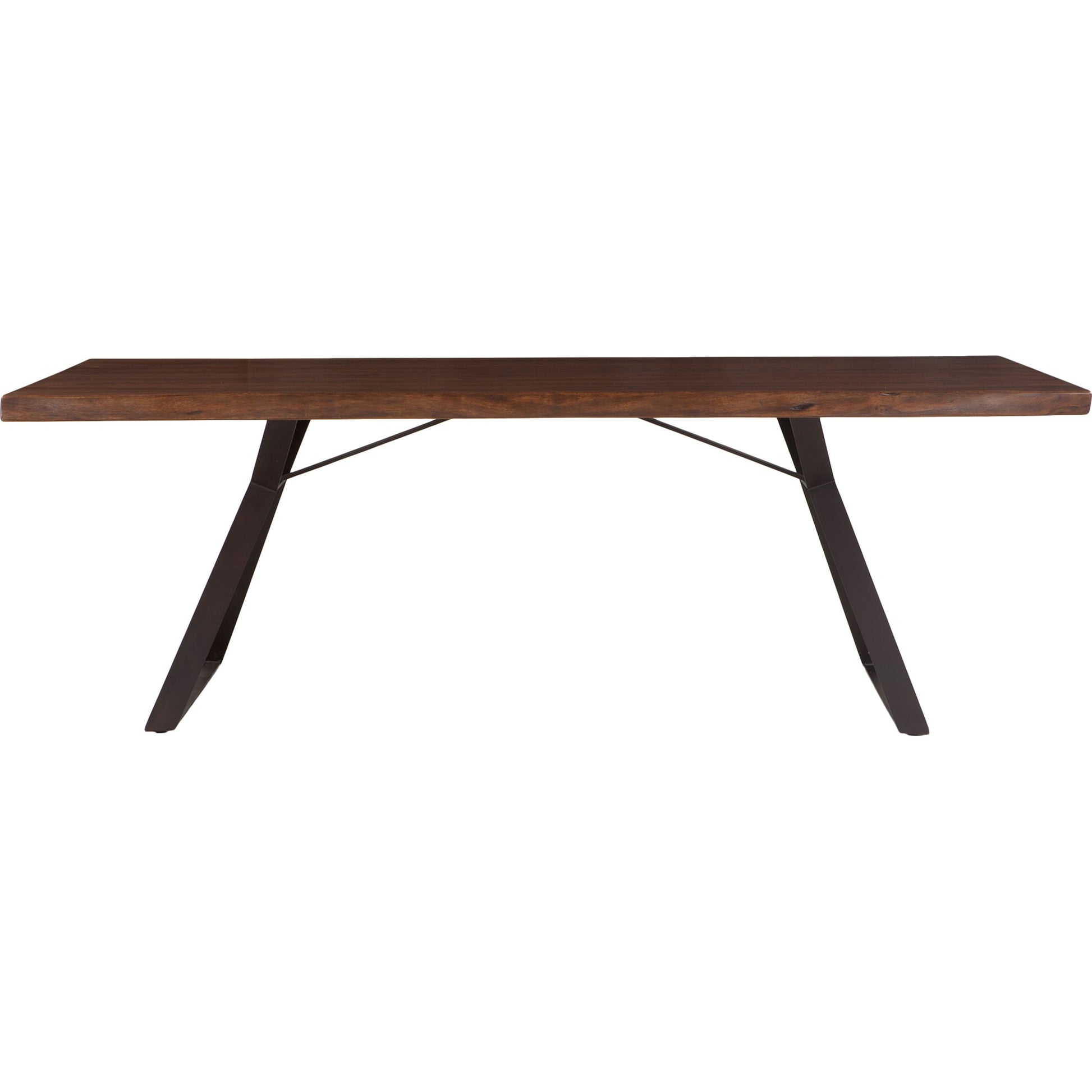 Nottingham Dining Table by World Interiors in brown and walnut, antique zinc. Made from acacia wood, iron in a modern style.