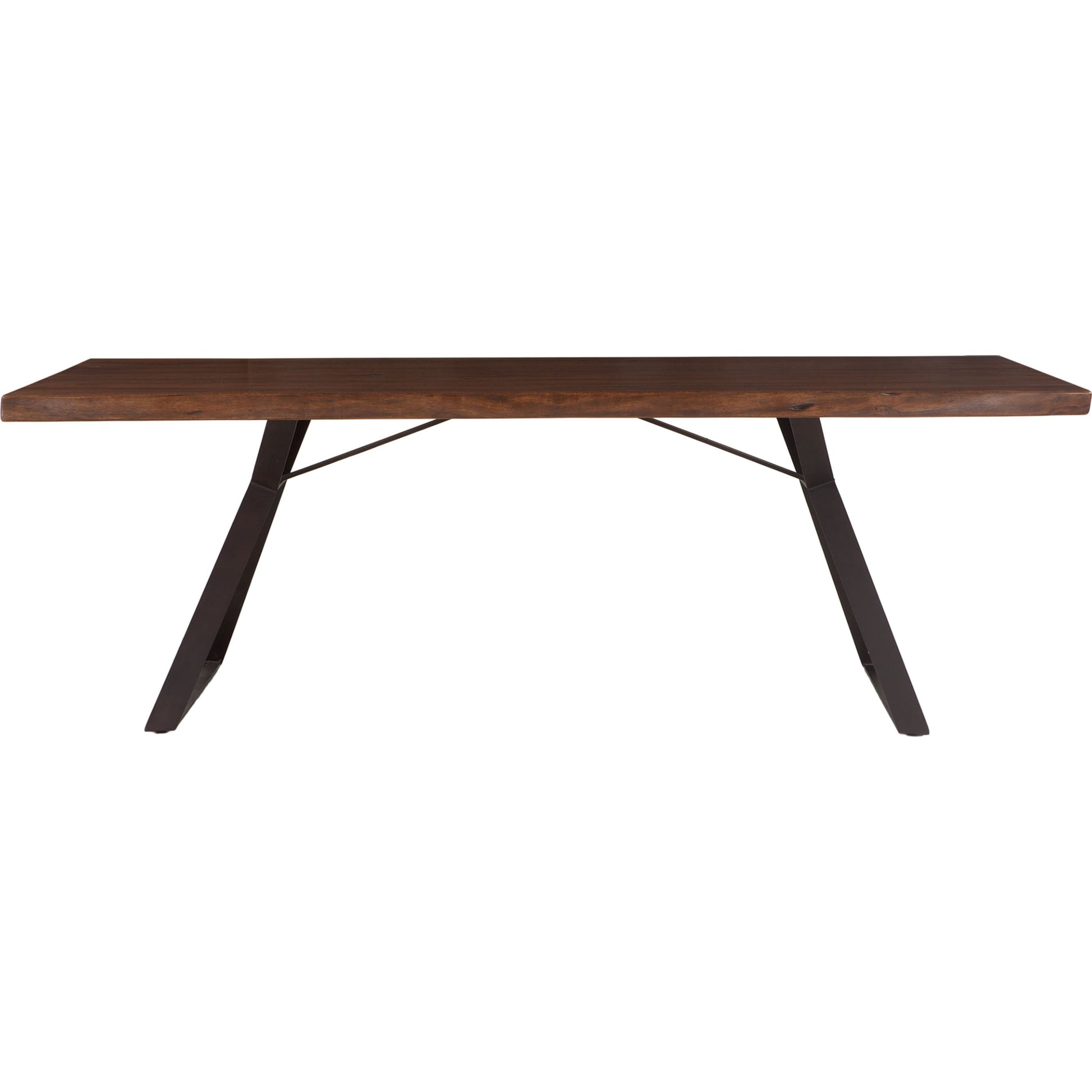 Nottingham Dining Table by World Interiors in brown and walnut, antique zinc. Made from acacia wood, iron in a modern style.