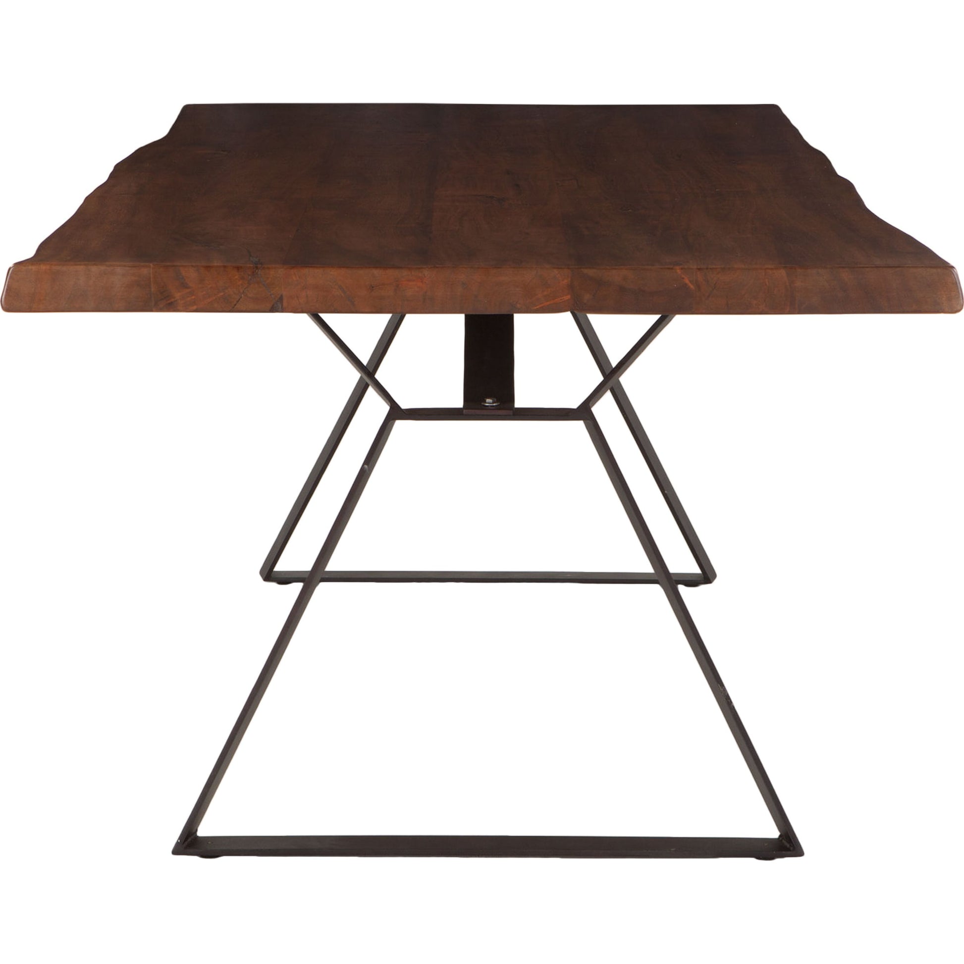 Nottingham Dining Table by World Interiors in brown and walnut, antique zinc. Made from acacia wood, iron in a modern style.