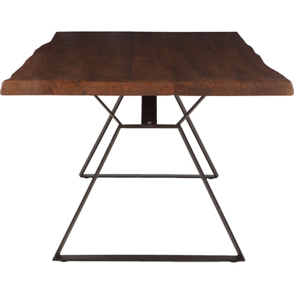 Nottingham Dining Table by World Interiors in brown and walnut, antique zinc. Made from acacia wood, iron in a modern style.