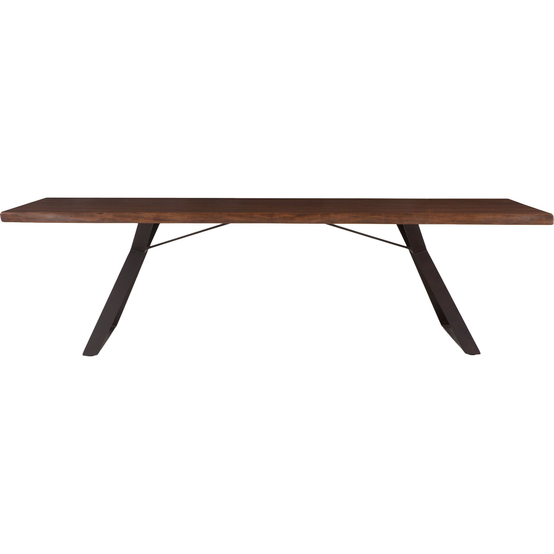 Nottingham Dining Table by World Interiors in brown and walnut, antique zinc. Made from acacia wood, iron in a modern style.