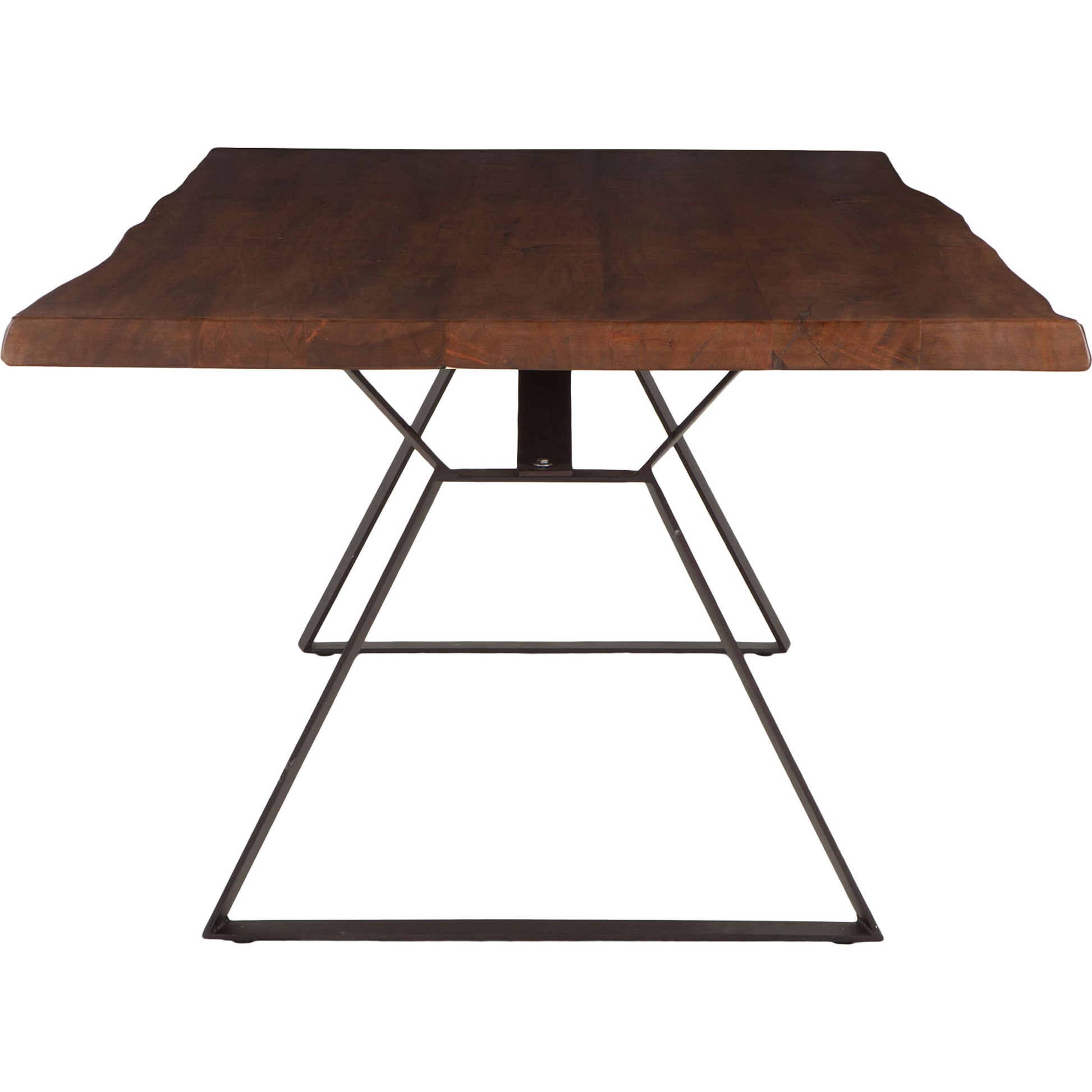 Nottingham Dining Table by World Interiors in brown and walnut, antique zinc. Made from acacia wood, iron in a modern style.