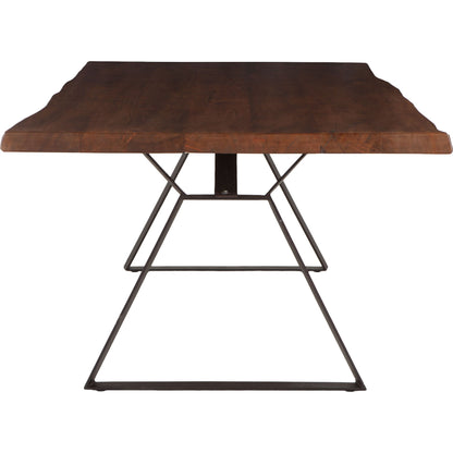 Nottingham Dining Table by World Interiors in brown and walnut, antique zinc. Made from acacia wood, iron in a modern style.