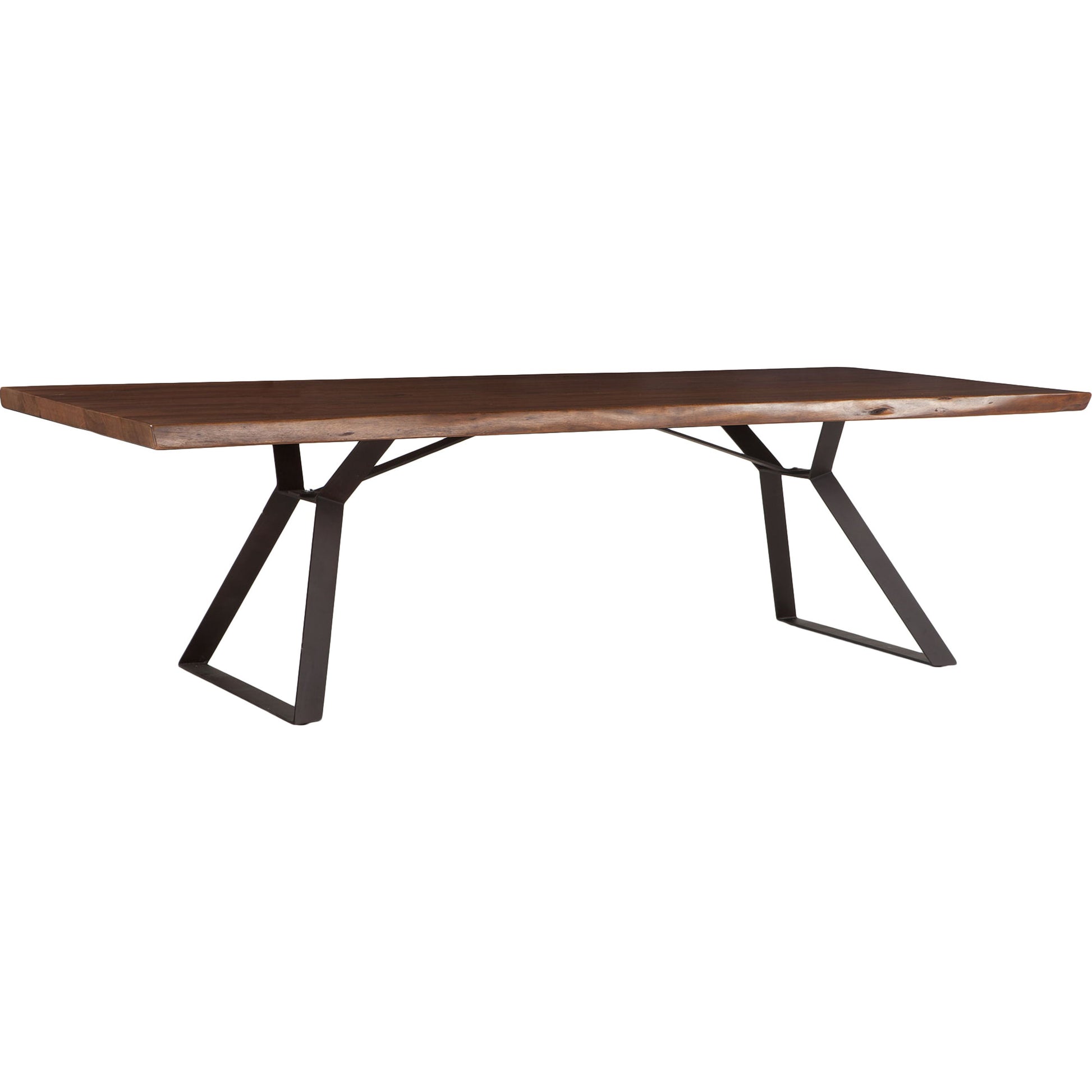 Nottingham Dining Table by World Interiors in brown and walnut, antique zinc. Made from acacia wood, iron in a modern style.