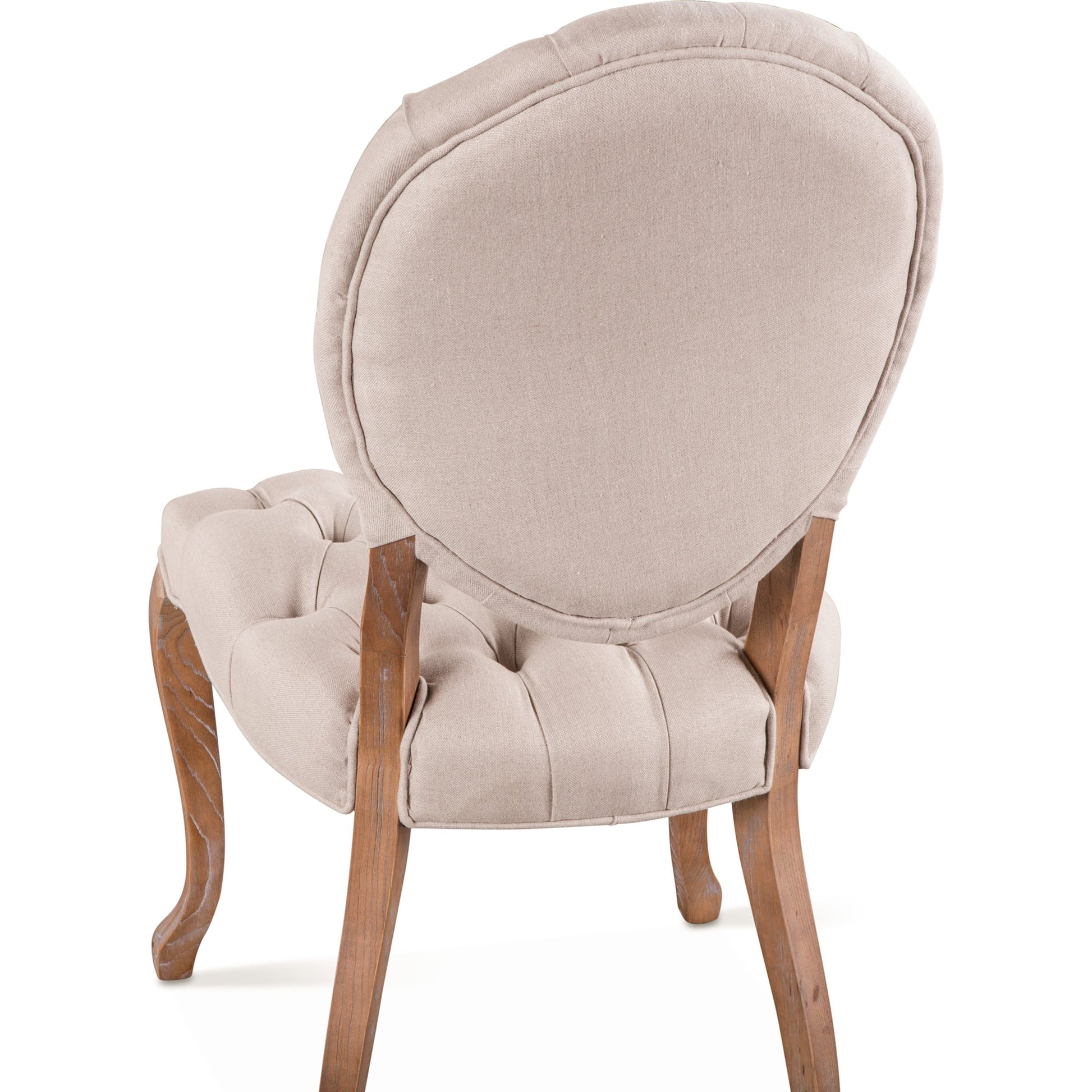 Portia Linen Chairs by World Interiors in off-white and whitewash. Made from linen, cotton, polyester blend fabric, oak wood in a traditional style.