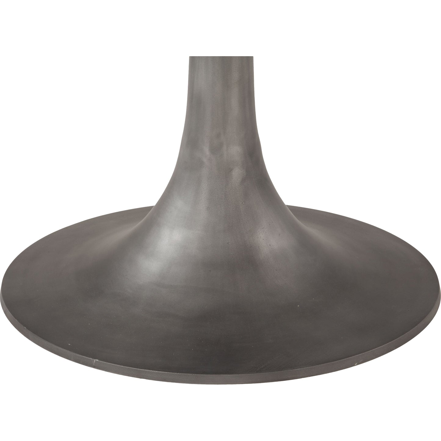 003 SR-877080 | Closeup | Palm Desert Marble Dining Table with Tulip Base by World Interiors in white and gunmetal. Made from marble, aluminum in a modern style.