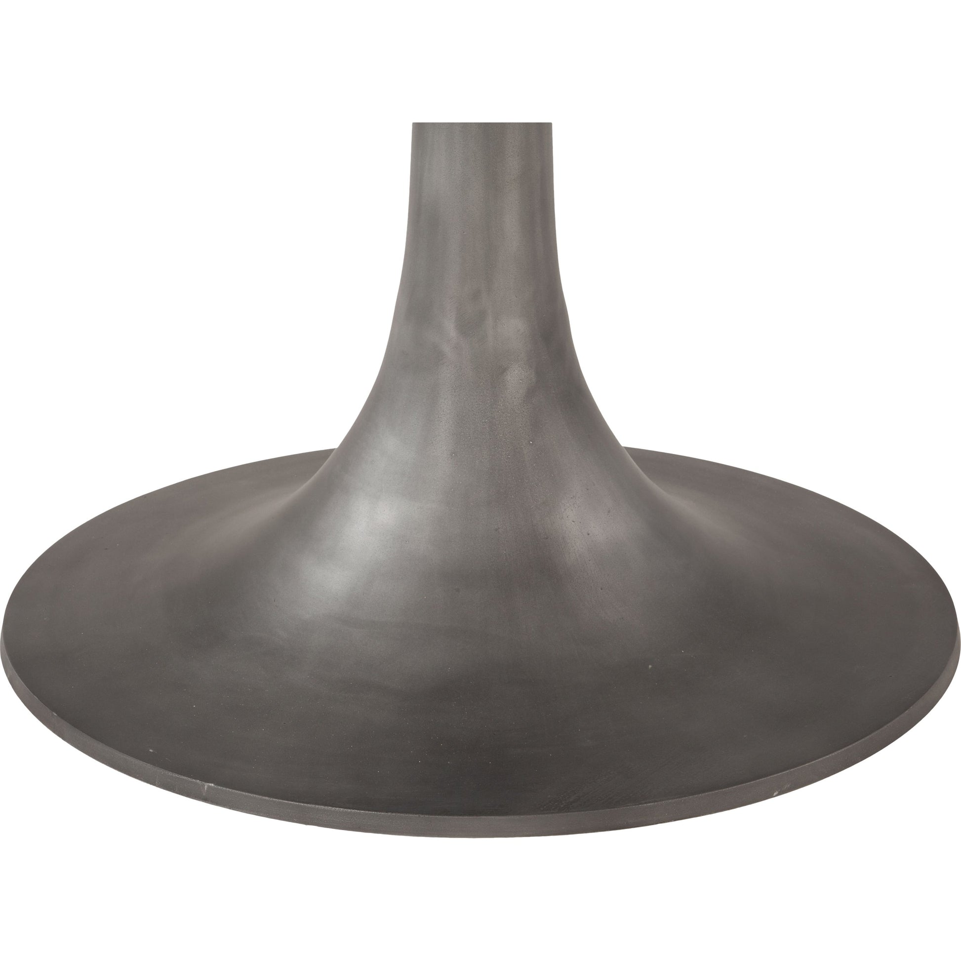 Palm Desert Marble Dining Table with Tulip Base by World Interiors in white and gunmetal. Made from marble, aluminum in a modern style.