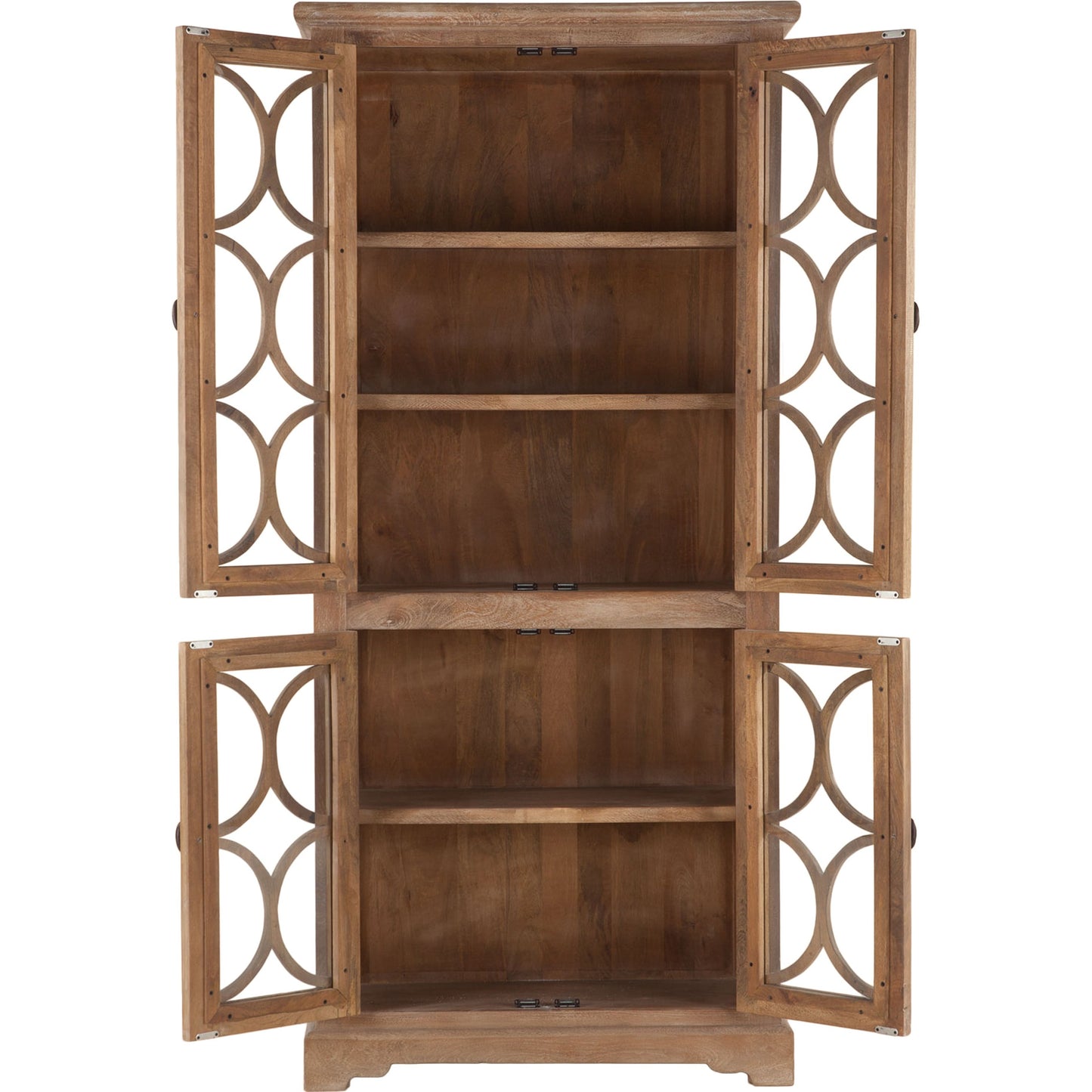 003 SR-877110 | Additional Silo | Pengrove Tall Cabinet by World Interiors in light brown and antique oak. Made from mango wood, glass in a transitional style.