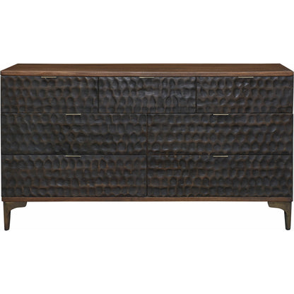 Vallarta Dresser by World Interiors in brown and two tone, bronze. Made from mango wood, cast aluminum in a eclectic & global style.