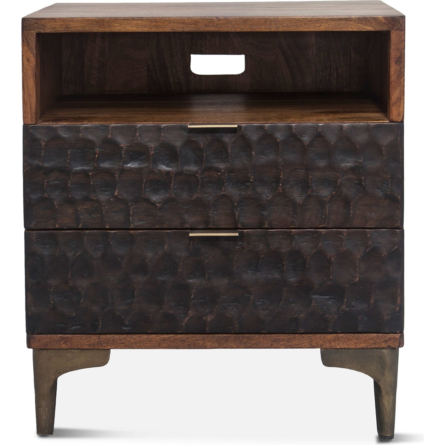 002 SR-877177 | Additional Silo | Vallarta Night Chest by World Interiors in brown and two tone, bronze. Made from mango wood, cast aluminum in a eclectic & global style.