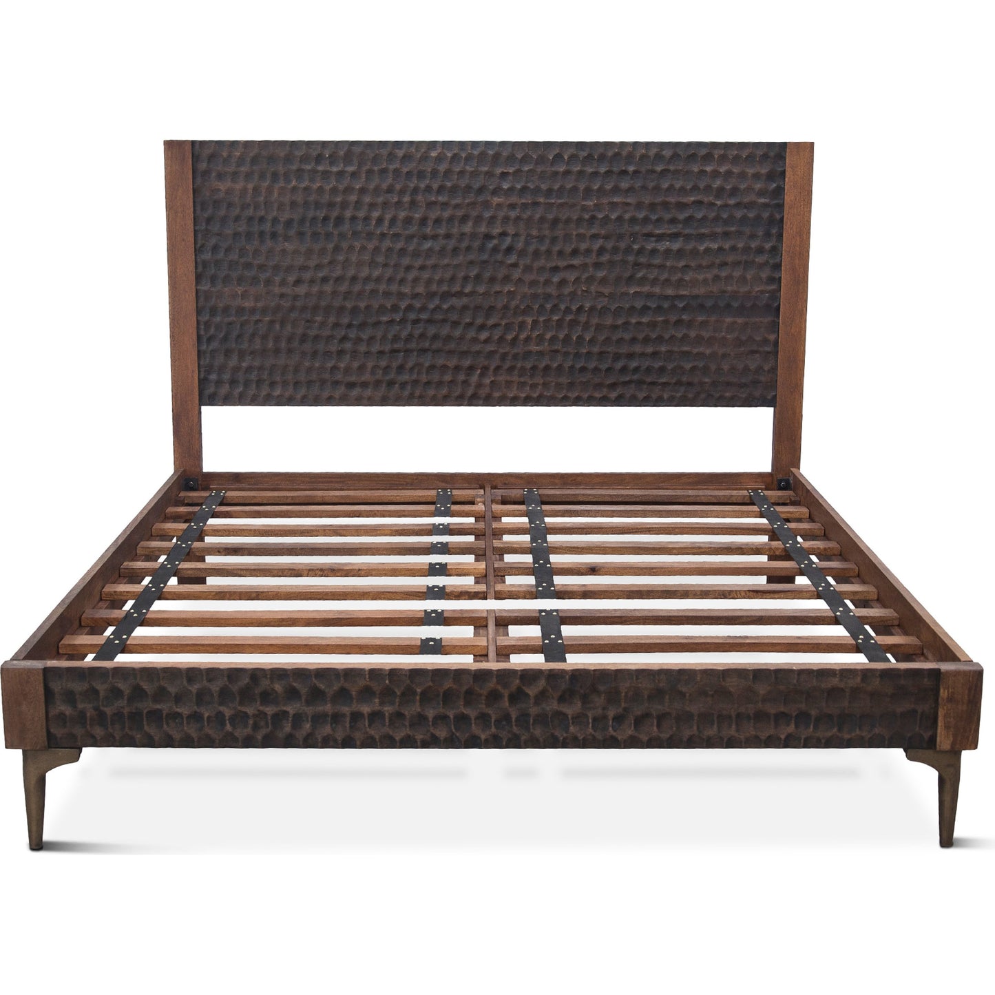 002 SR-877170,SR-877171 | Additional Silo | Vallarta Bed by World Interiors in brown and two tone, bronze. Made from mango wood, cast aluminum in a modern style.