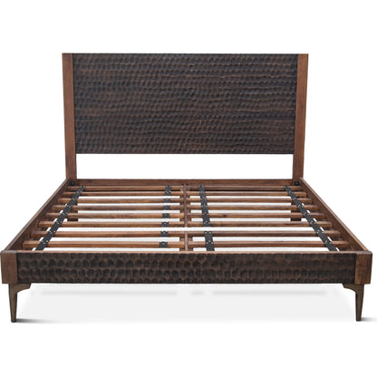 Vallarta Bed by World Interiors in brown and two tone, bronze. Made from mango wood, cast aluminum in a modern style.