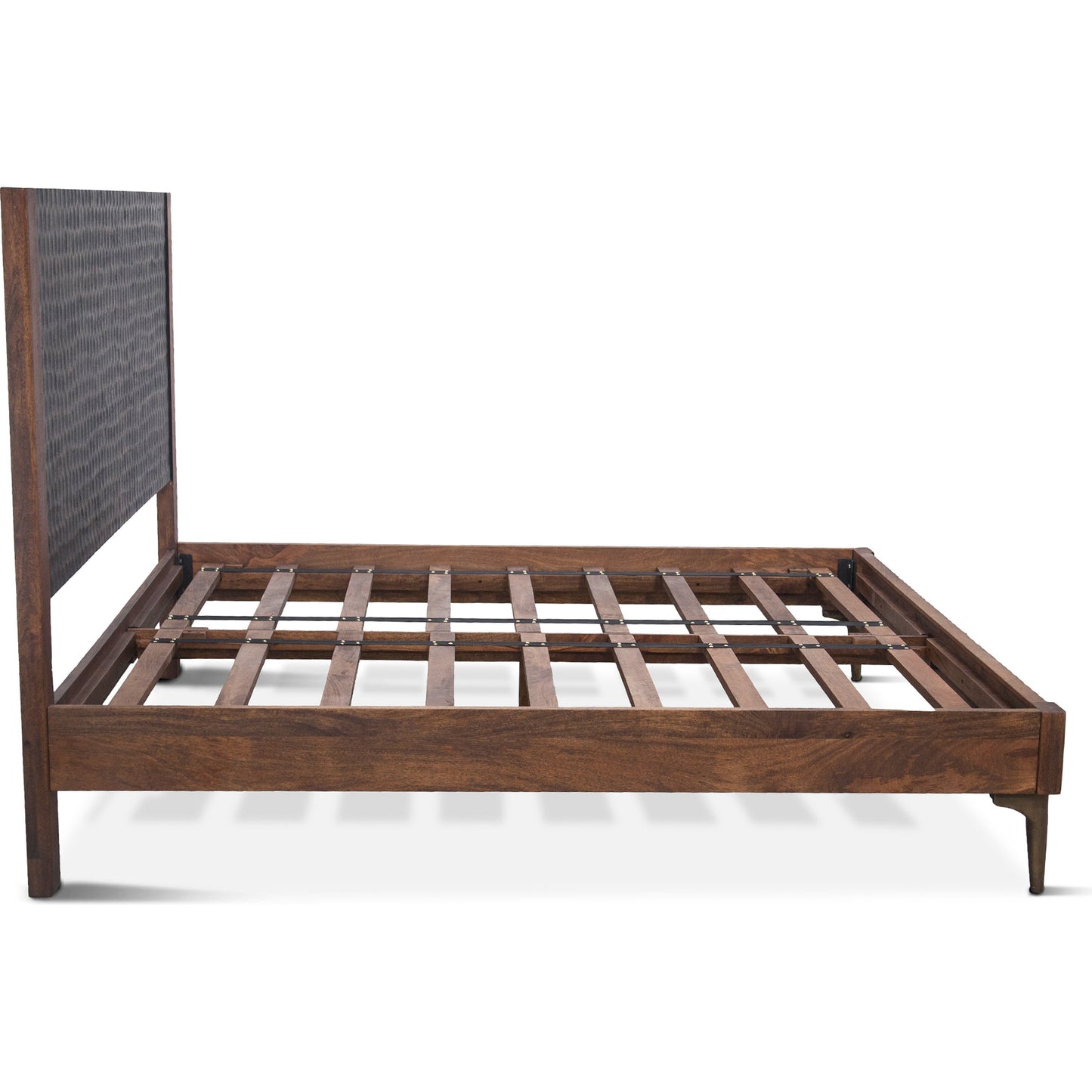 003 SR-877170 | Additional Silo | Vallarta Bed by World Interiors in brown and two tone, bronze. Made from mango wood, cast aluminum in a modern style.