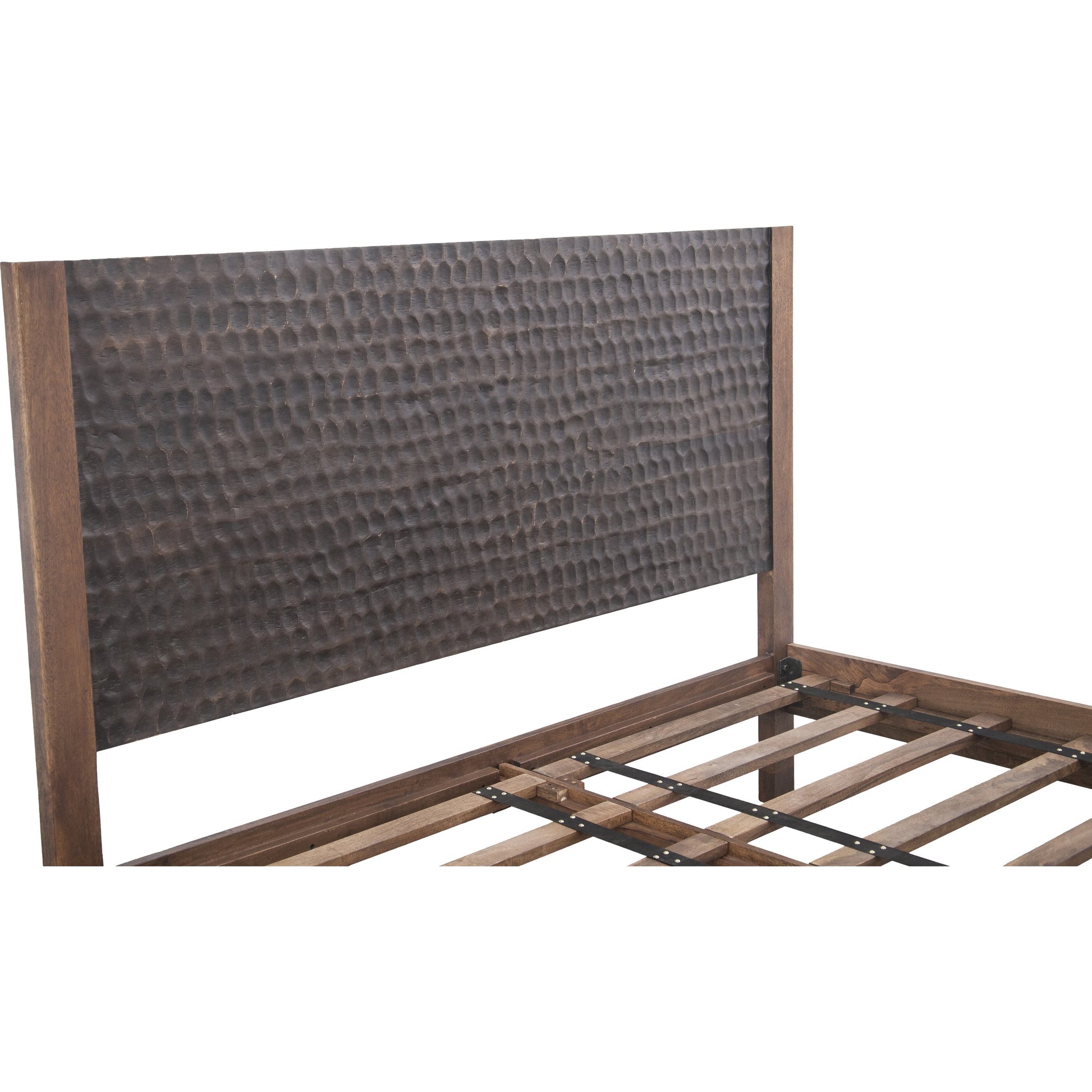 Vallarta Bed by World Interiors in brown and two tone, bronze. Made from mango wood, cast aluminum in a modern style.