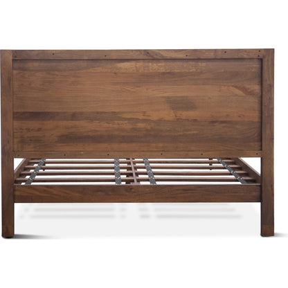 Vallarta Bed by World Interiors in brown and two tone, bronze. Made from mango wood, cast aluminum in a modern style.