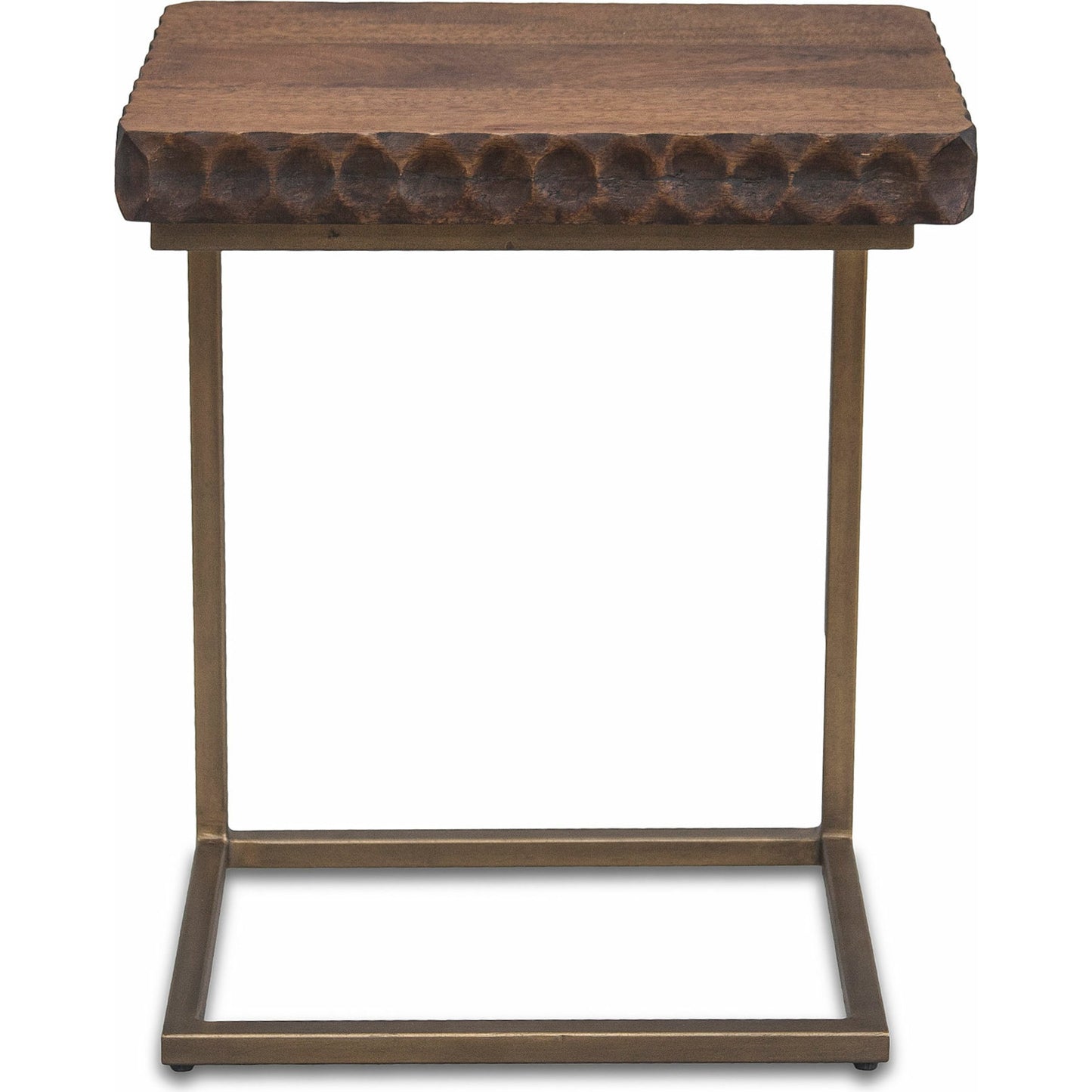002 SR-877176 | Additional Silo | Vallarta Side Table by World Interiors in brown and two tone, bronze. Made from mango wood, cast aluminum in a modern style.