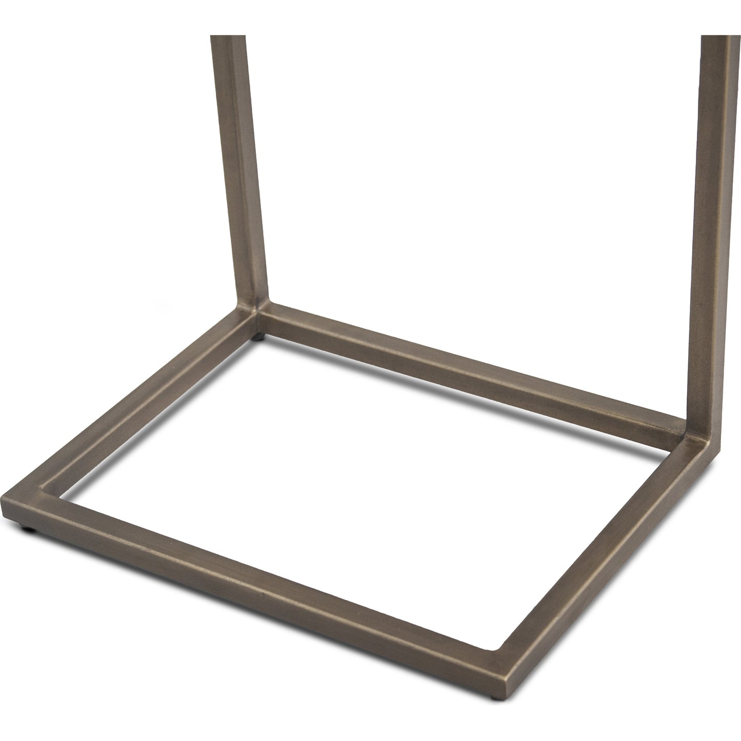 005 SR-877176 | Closeup | Vallarta Side Table by World Interiors in brown and two tone, bronze. Made from mango wood, cast aluminum in a modern style.