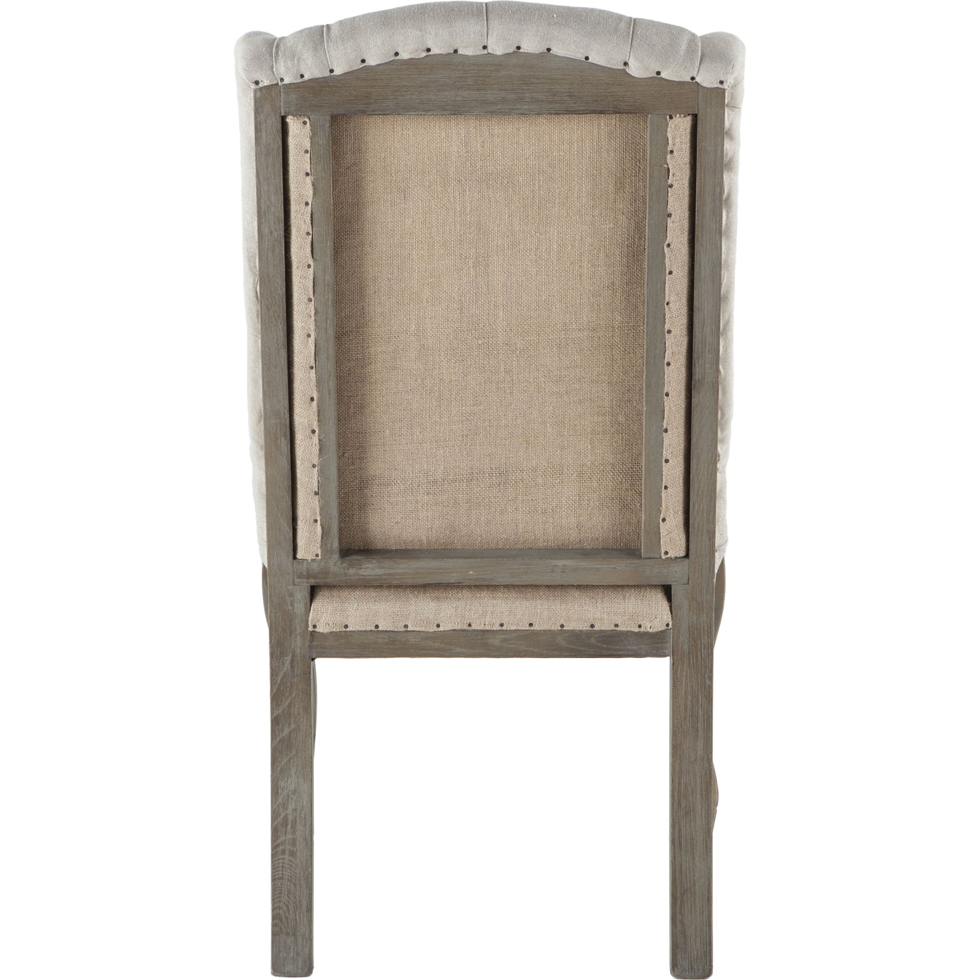 Portia Linen Dining Chair by World Interiors in off-white and whitewash. Made from linen, cotton, polyester blend fabric, oak wood in a cottage & farmhouse style.