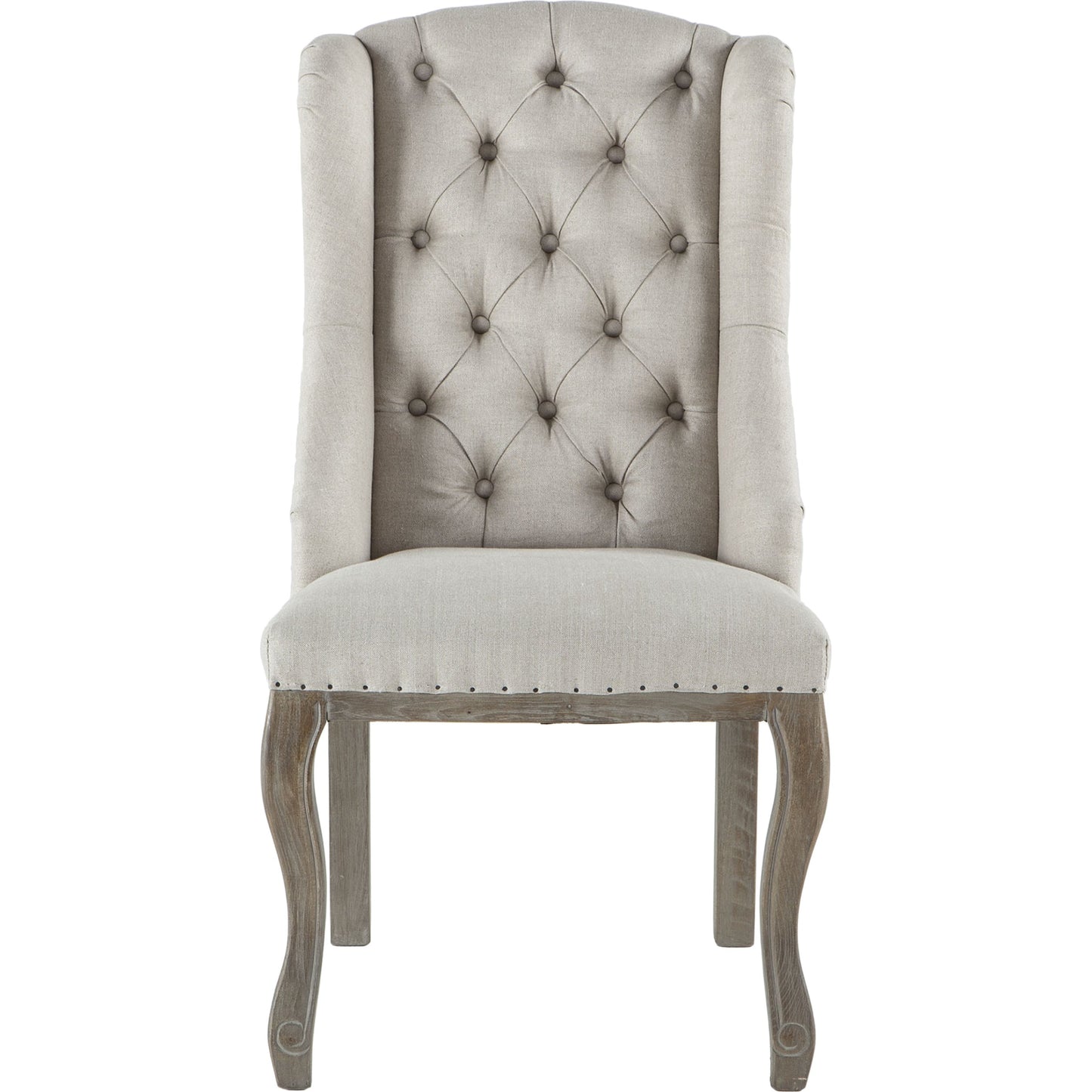 001 SR-877114 | Additional Silo | Portia Linen Dining Chair by World Interiors in off-white and whitewash. Made from linen, cotton, polyester blend fabric, oak wood in a cottage & farmhouse style.