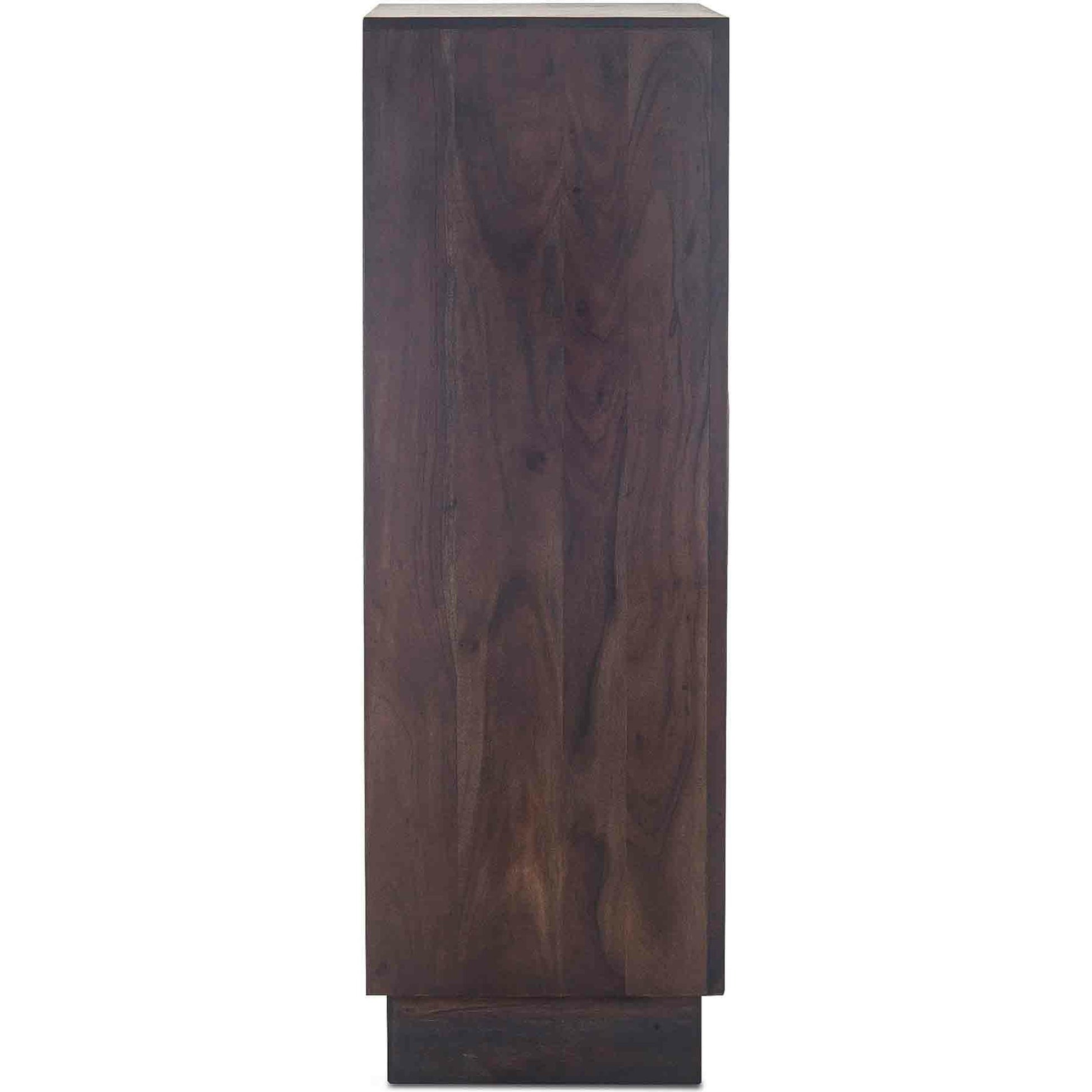 Palermo Live Edge Tall Dresser by World Interiors in brown and raw walnut, ebony. Made from acacia wood, iron in a modern style.