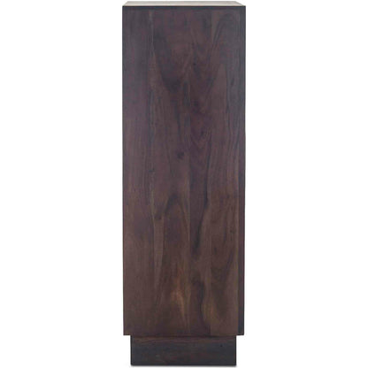 Palermo Live Edge Tall Dresser by World Interiors in brown and raw walnut, ebony. Made from acacia wood, iron in a modern style.