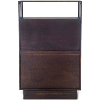 Palermo Live Edge Tall Dresser by World Interiors in brown and raw walnut, ebony. Made from acacia wood, iron in a modern style.