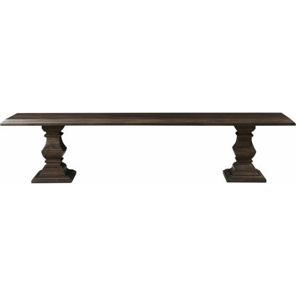 Toulon Dining Bench by World Interiors in dark brown and vintage brown. Made from mango wood in a traditional style.