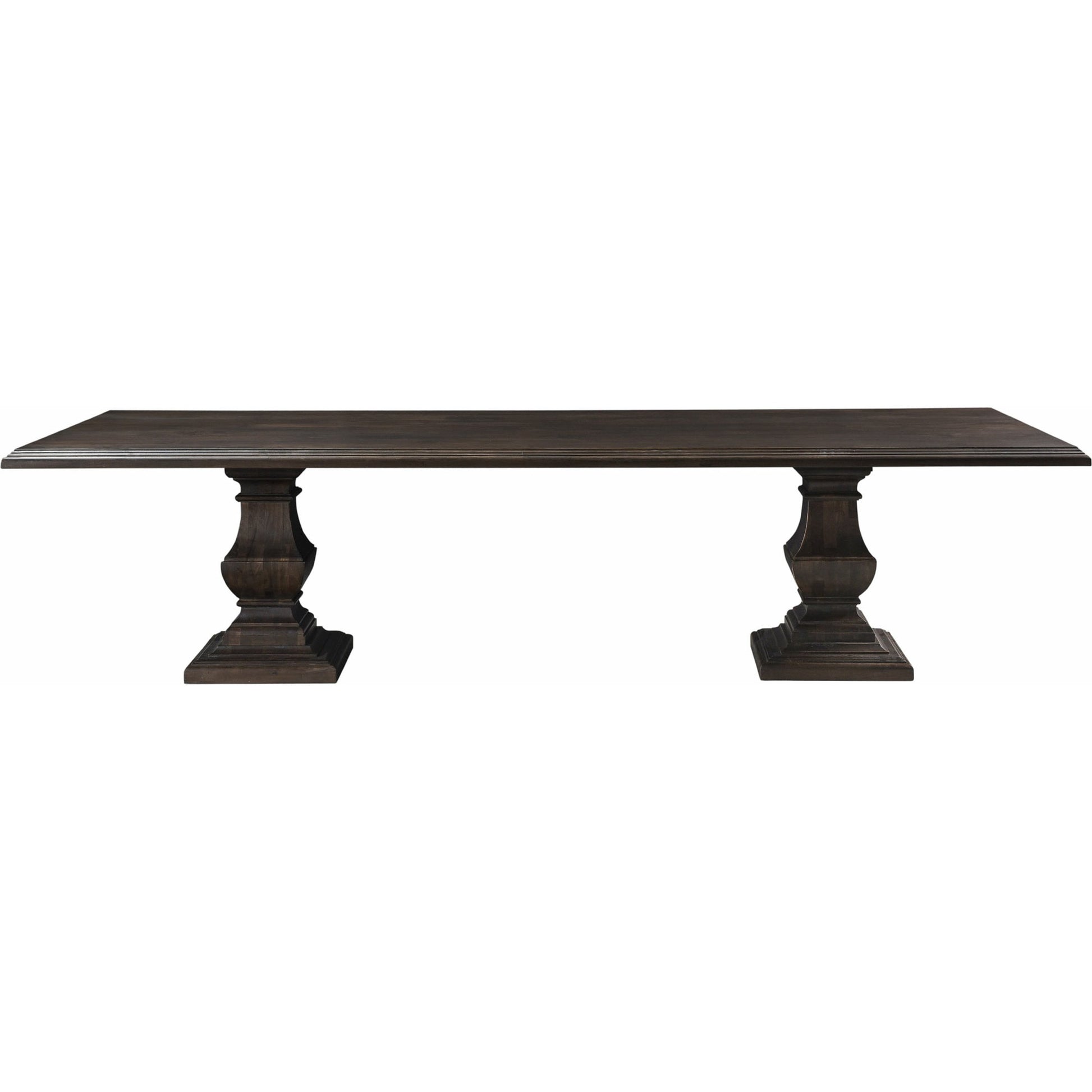 Toulon Vintage Brown Dining Table by World Interiors in dark brown and vintage brown. Made from mango wood in a traditional style.