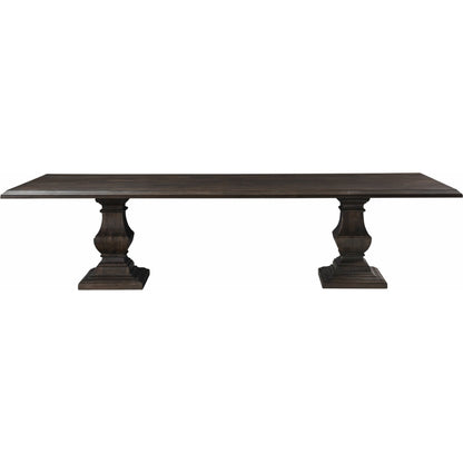 Toulon Vintage Brown Dining Table by World Interiors in dark brown and vintage brown. Made from mango wood in a traditional style.