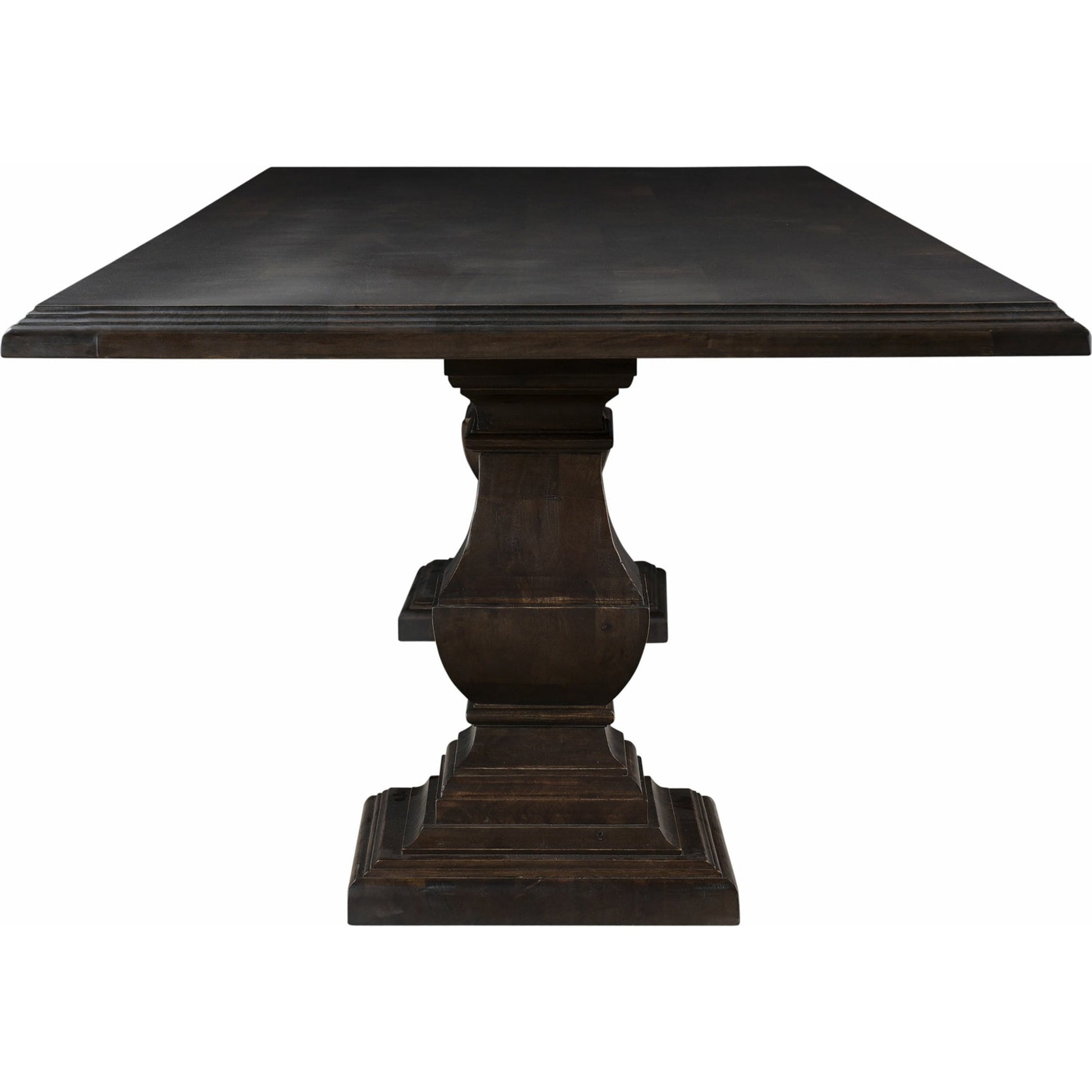 Toulon Vintage Brown Dining Table by World Interiors in dark brown and vintage brown. Made from mango wood in a traditional style.