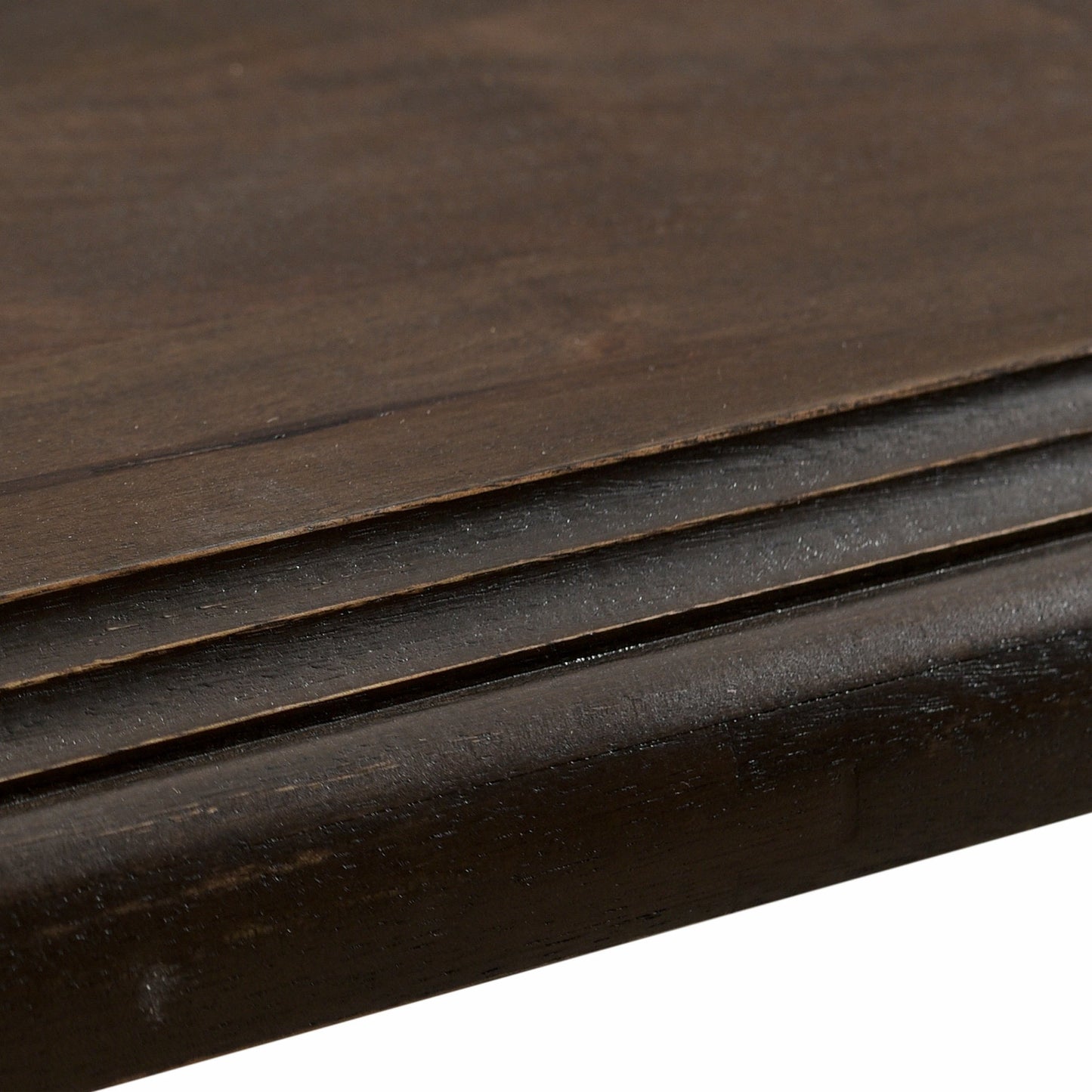 009 SR-877165,SR-877166 | Closeup | Toulon Vintage Brown Dining Table by World Interiors in dark brown and vintage brown. Made from mango wood in a traditional style.