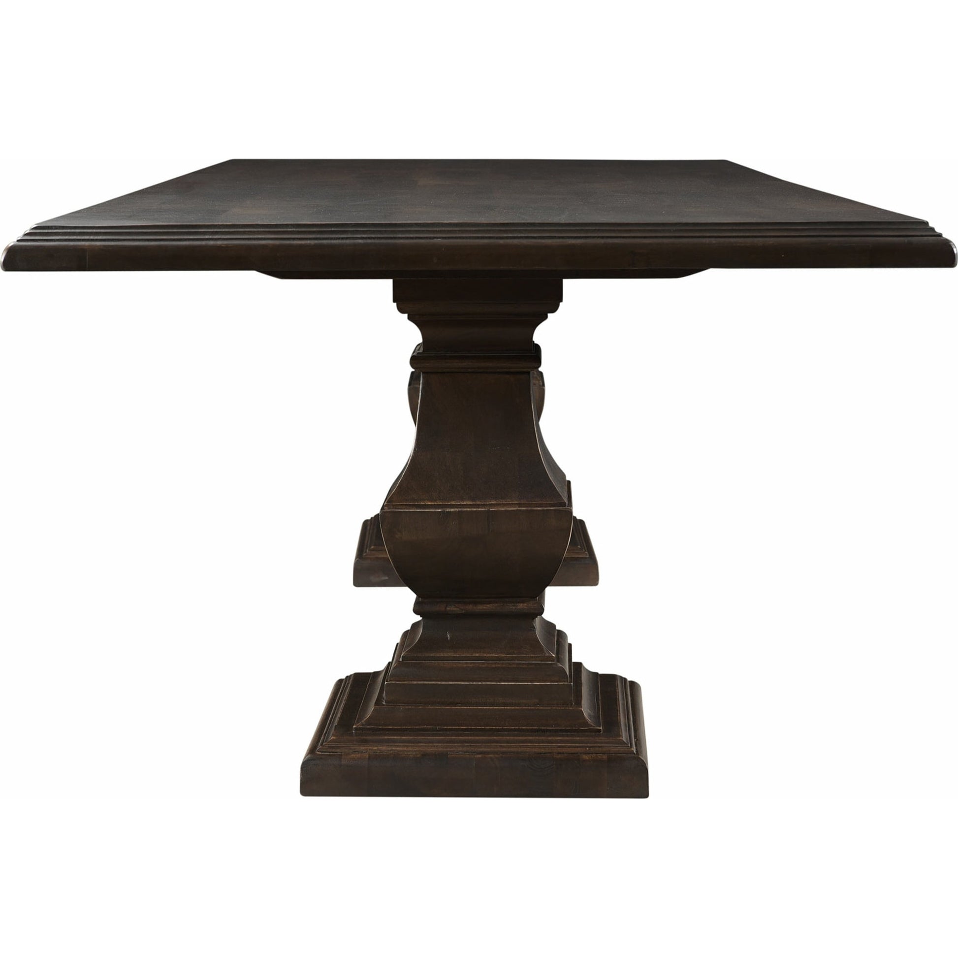 Toulon Vintage Brown Dining Table by World Interiors in dark brown and vintage brown. Made from mango wood in a traditional style.