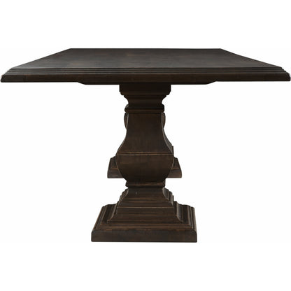 Toulon Vintage Brown Dining Table by World Interiors in dark brown and vintage brown. Made from mango wood in a traditional style.