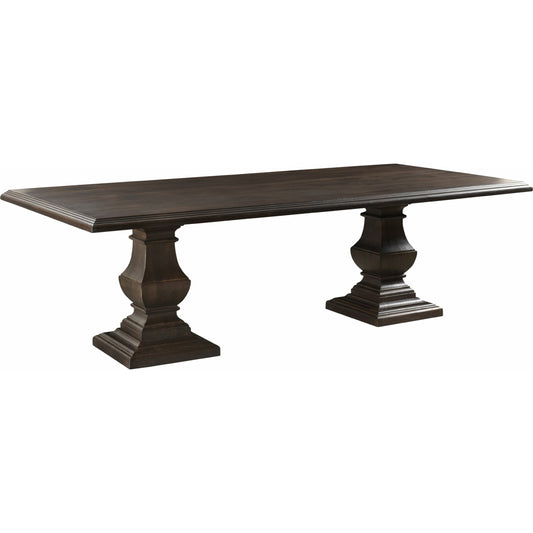 Toulon Vintage Brown Dining Table by World Interiors in dark brown and vintage brown. Made from mango wood in a traditional style.