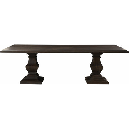 Toulon Vintage Brown Dining Table by World Interiors in dark brown and vintage brown. Made from mango wood in a traditional style.