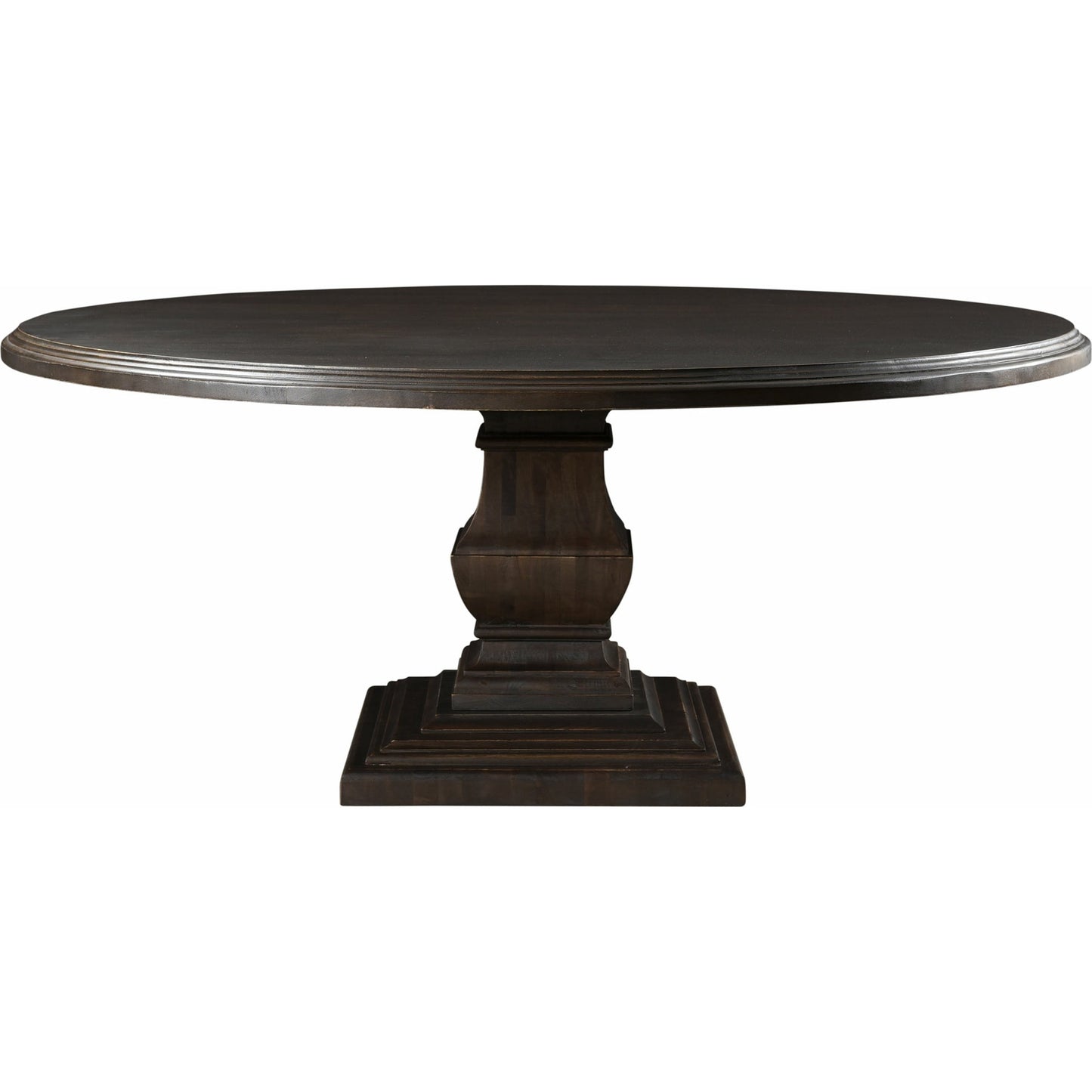 003 SR-877169 | Primary Silo | Toulon Round Dining Table by World Interiors in dark brown and vintage brown. Made from mango wood in a transitional style.