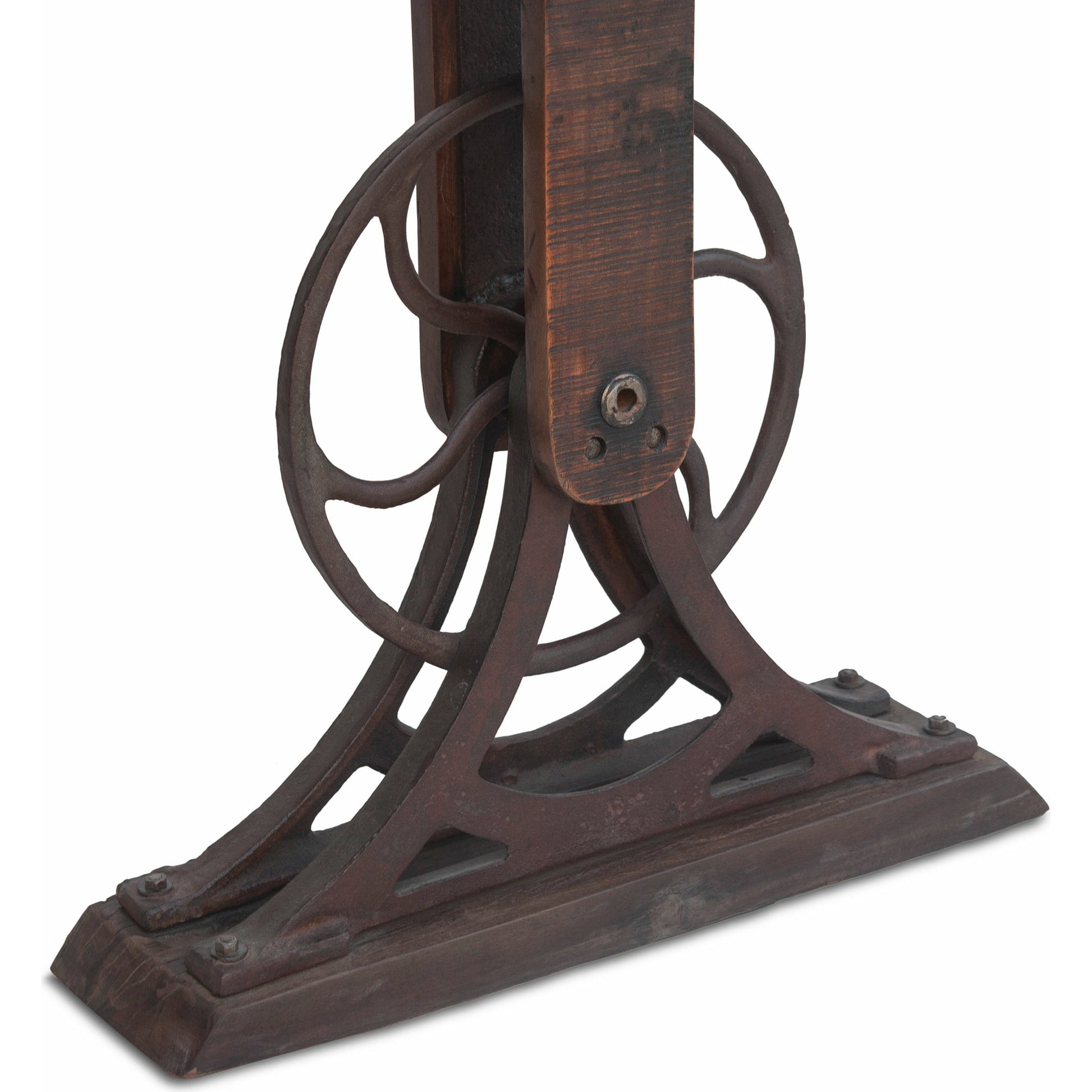 Sterling Console Table by World Interiors in brown and natural patina. Made from cast iron, teak wood in a modern style.