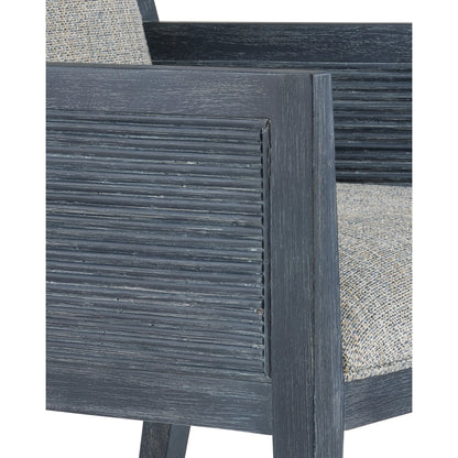 Santos Armchair by Currey and Company. Made from mahogany, rattan, brass in a modern style.