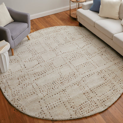Truxel Polka Dots Rug - T26T6040 by Thom Felicia by Feizy Rugs in tan, brown. Made from wool in a unique style.